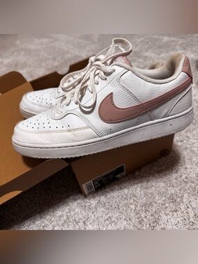 Nike Court Vision LO NN White with Pink Accents